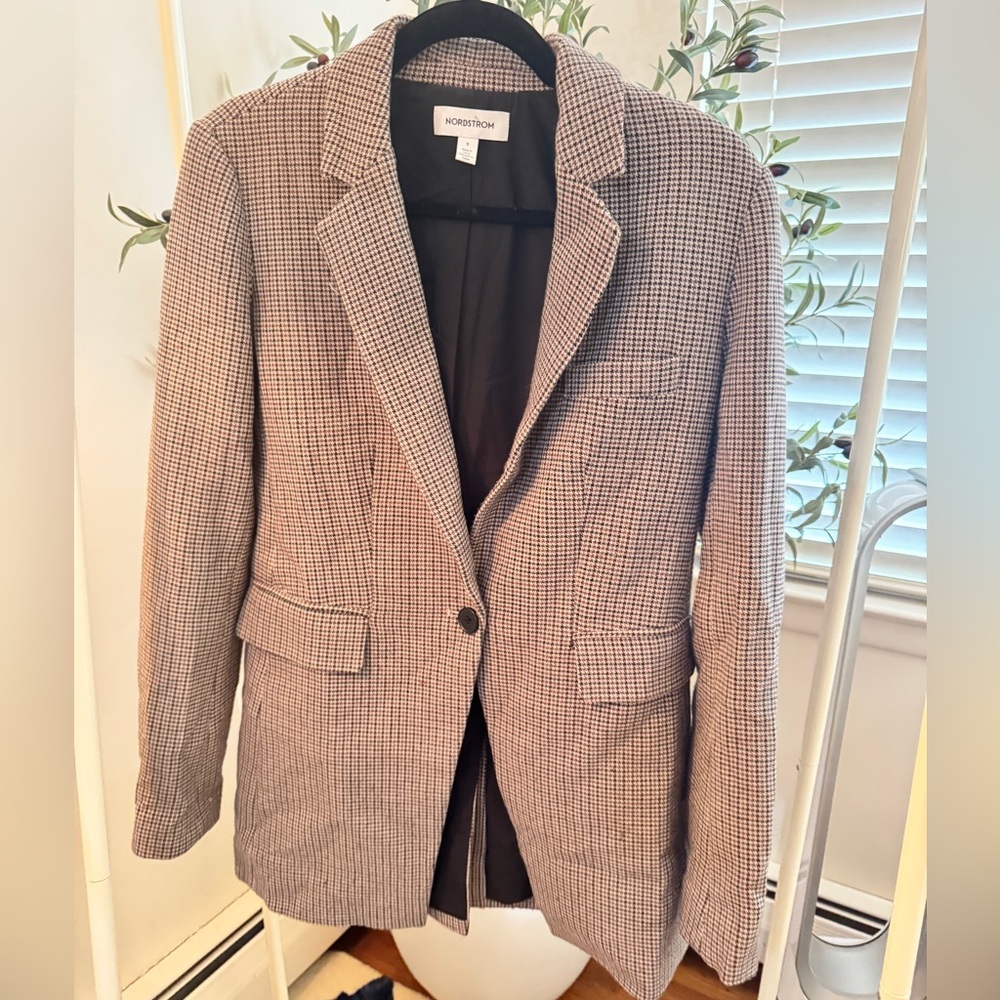 Nordstrom Women's Houndstooth Blazer - Black and White